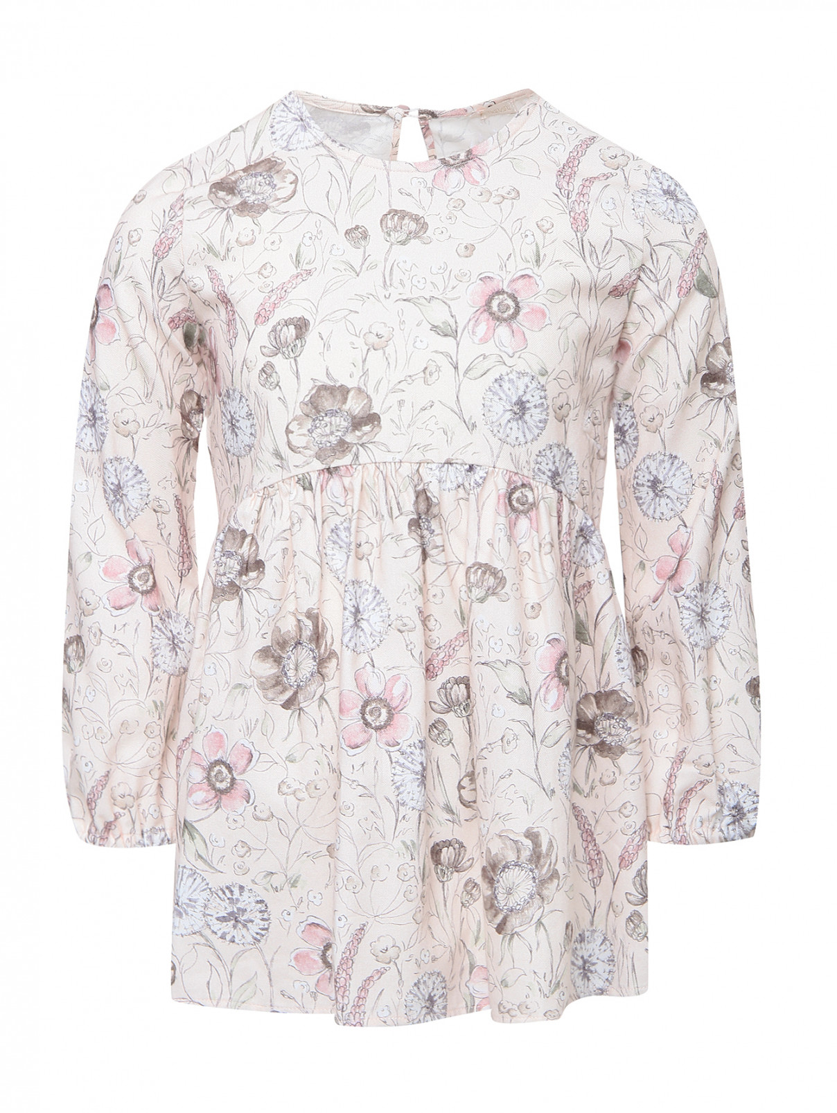 Блуза из хлопка и вискозы Nanan  –  Общий вид  – Цвет:  Розовый