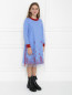 Платье из двойной ткани с вышивкой MiMiSol  –  МодельВерхНиз
