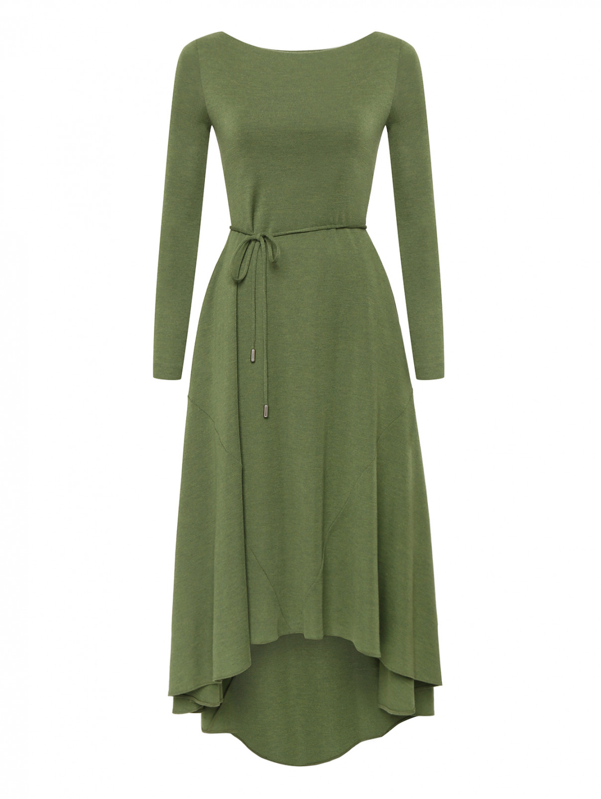 Трикотажное платье с поясом-шнурком Dsquared2  –  Общий вид  – Цвет:  Зеленый