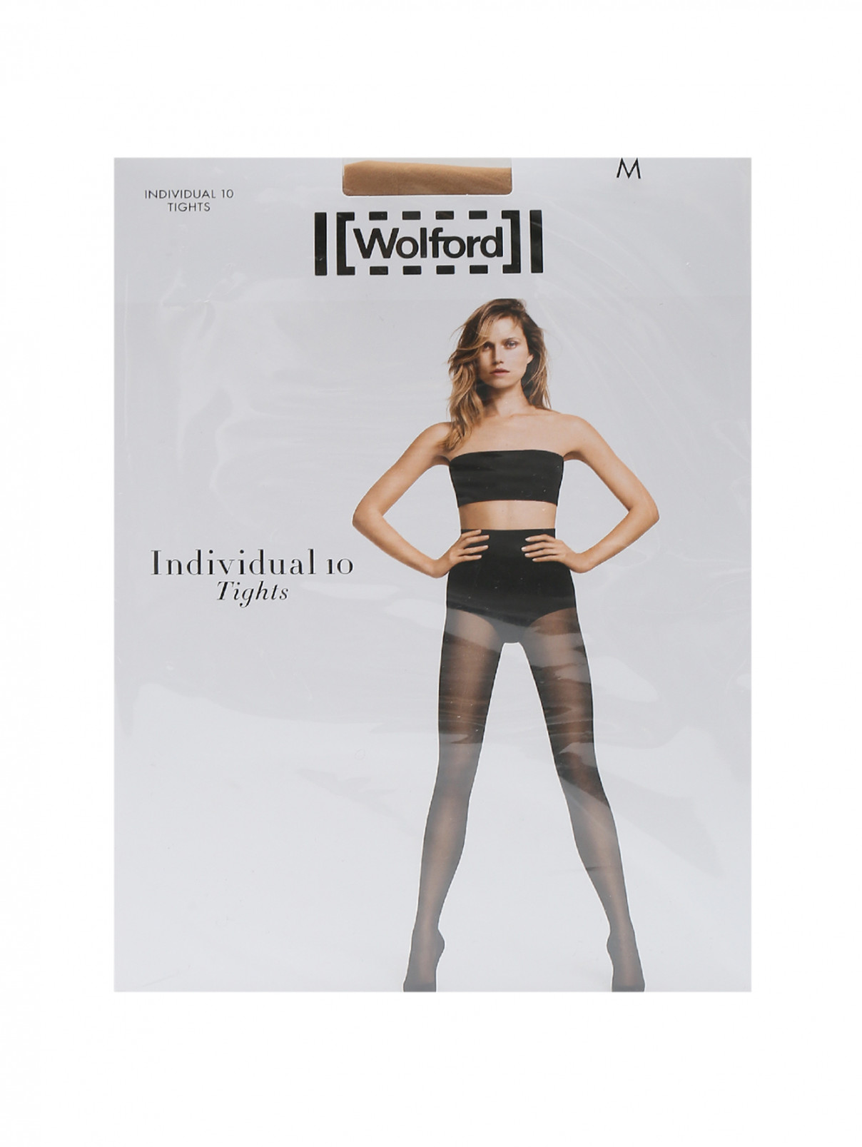 колготки бежевые 10 den Wolford  –  Общий вид  – Цвет:  Бежевый