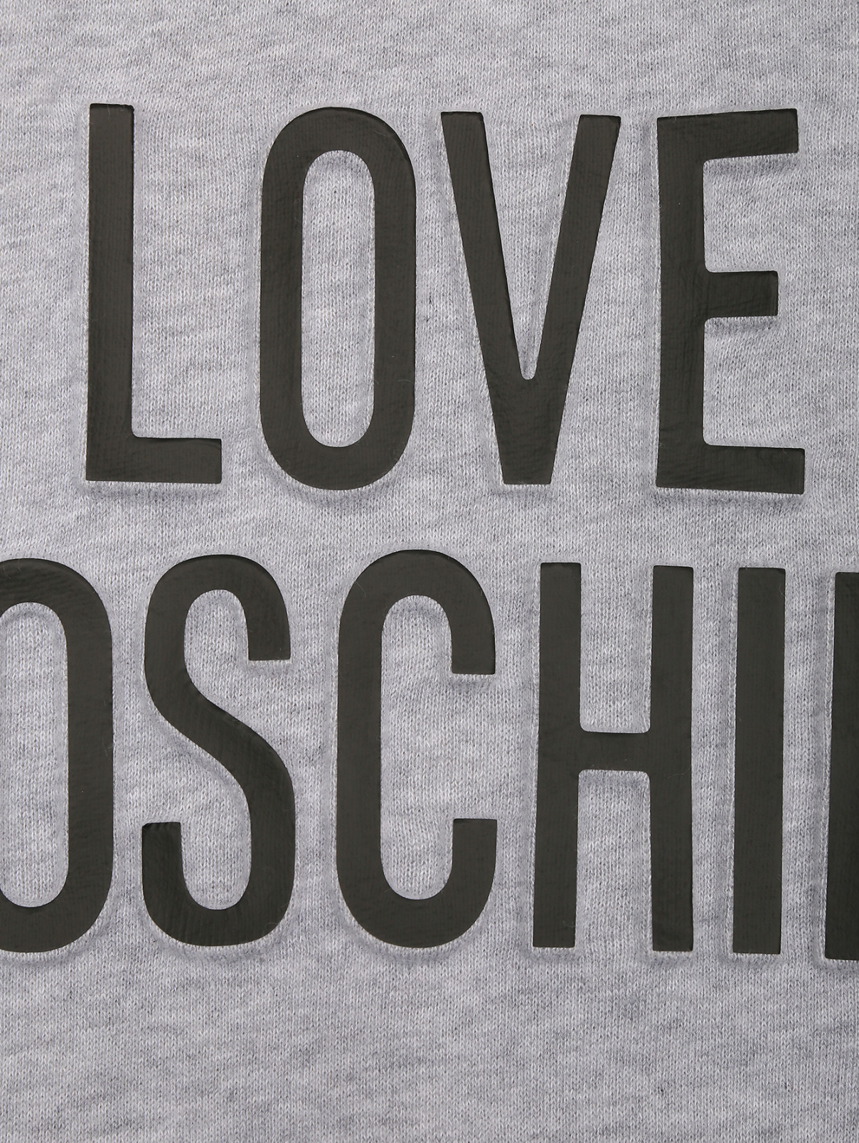 Свитшот из хлопка с принтом Moschino Love  –  Деталь  – Цвет:  Серый