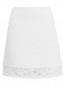 Юбка-мини из фактурной ткани со вставками из кружева и кожи Alberta Ferretti  –  Общий вид