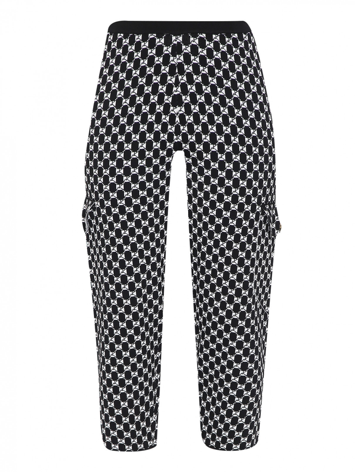 Трикотажные брюки на резинке с узором Marina Rinaldi  –  Общий вид  – Цвет:  Узор