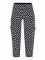 Трикотажные брюки на резинке с узором Marina Rinaldi  –  Общий вид