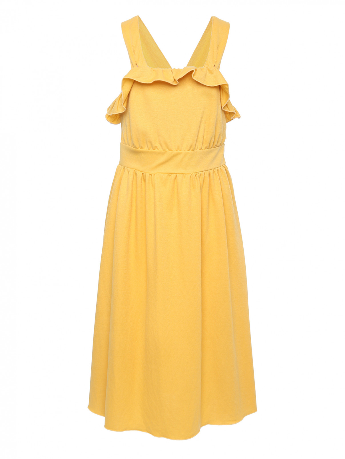 Однотонное платье на лямках DIXIE  –  Общий вид  – Цвет:  Желтый