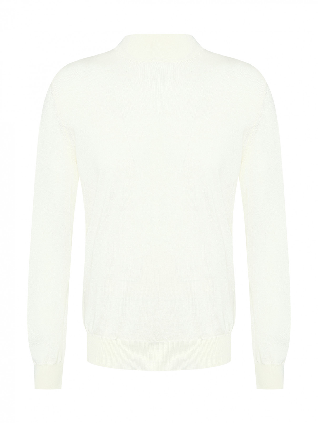 Джемпер из шерсти и шелка с длинными рукавами Bertolo  –  Общий вид  – Цвет:  Белый