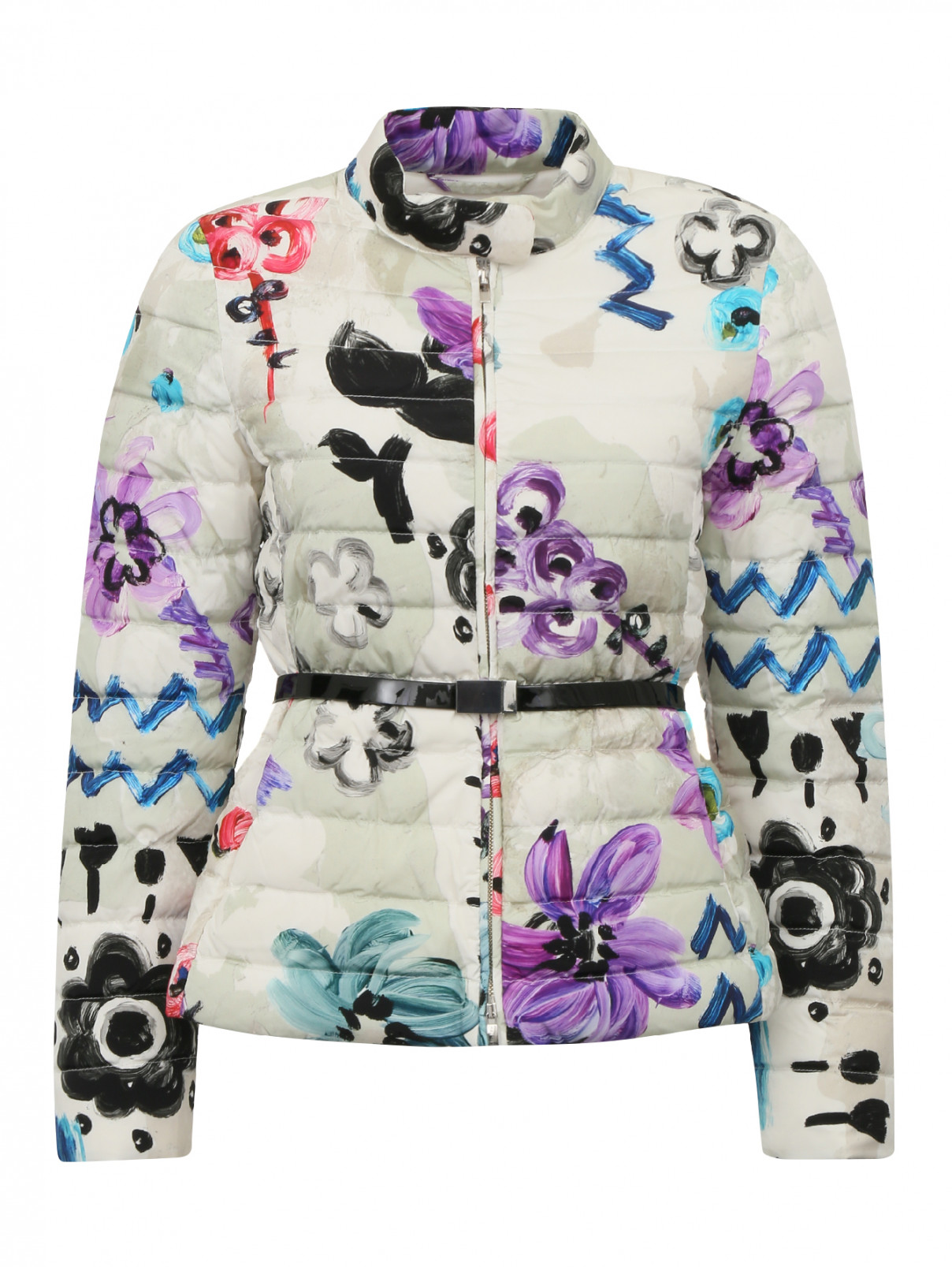 Куртка с цветочным узором на молнии Armani Collezioni  –  Общий вид  – Цвет:  Узор