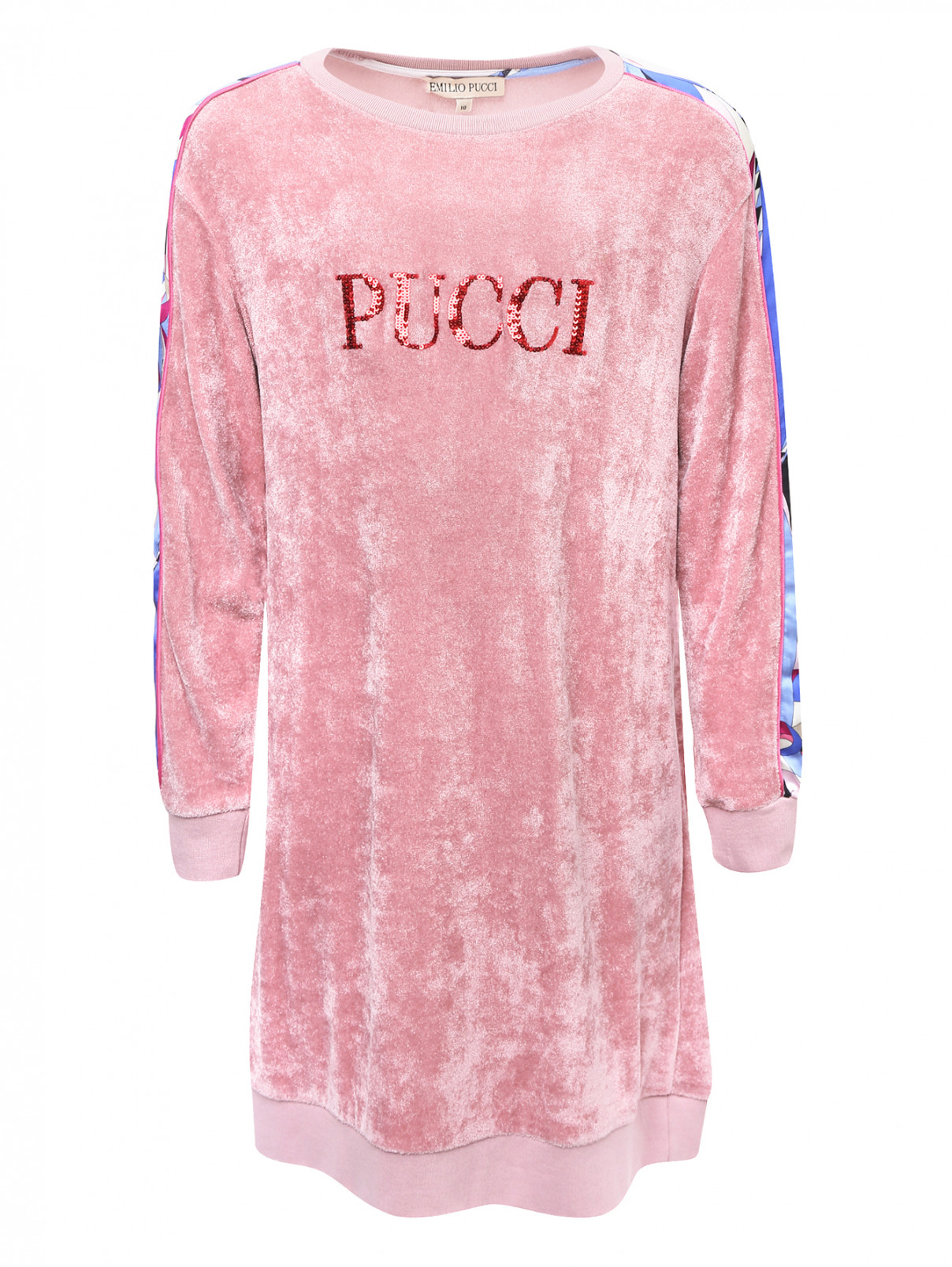 Платье велюровое с шелковыми вставками Emilio Pucci  –  Общий вид  – Цвет:  Розовый