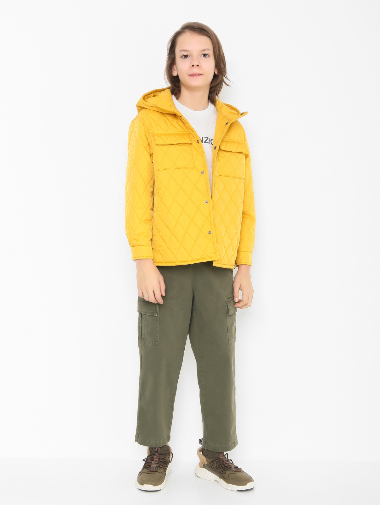 Стеганая куртка с карманами Aspesi  –  МодельОбщийВид  – Цвет:  Желтый
