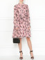 Платье из шелка свободного кроя с узором Moschino Boutique  –  МодельОбщийВид
