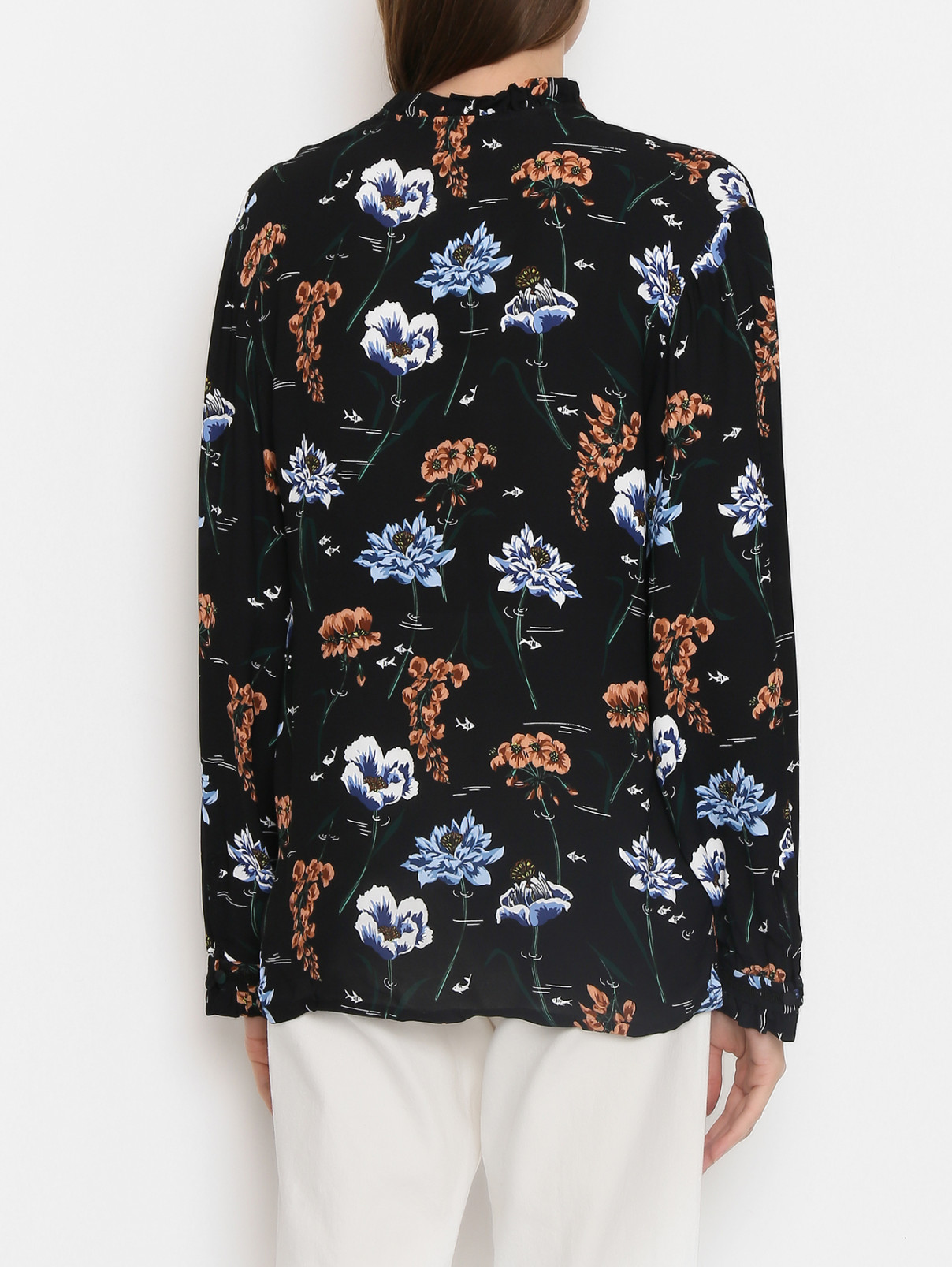 Блуза с цветочным узором Markus Lupfer  –  МодельВерхНиз1