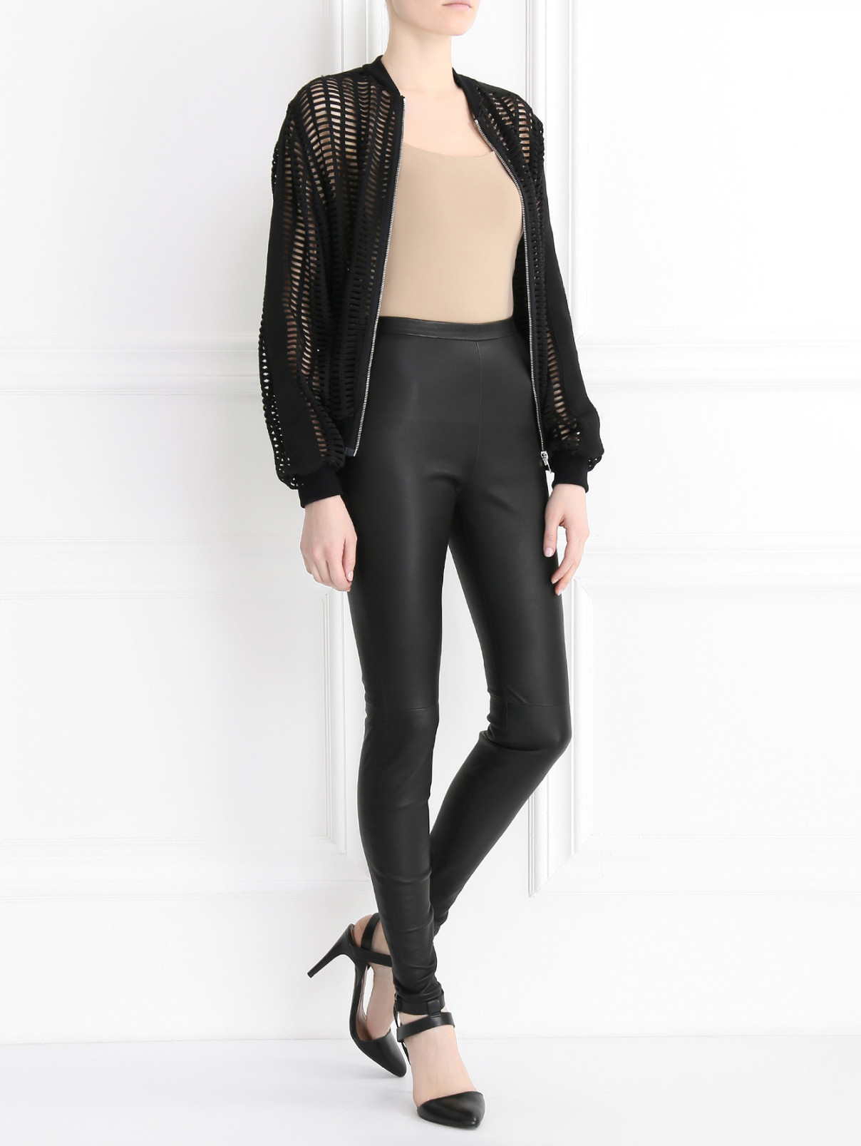 Зауженные брюки без карманов Jean Paul Gaultier  –  Модель Общий вид  – Цвет:  Черный
