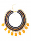 Ожерелье на цепи с отделкой из нитей и янтаря Inga Kazumyan  –  Общий вид