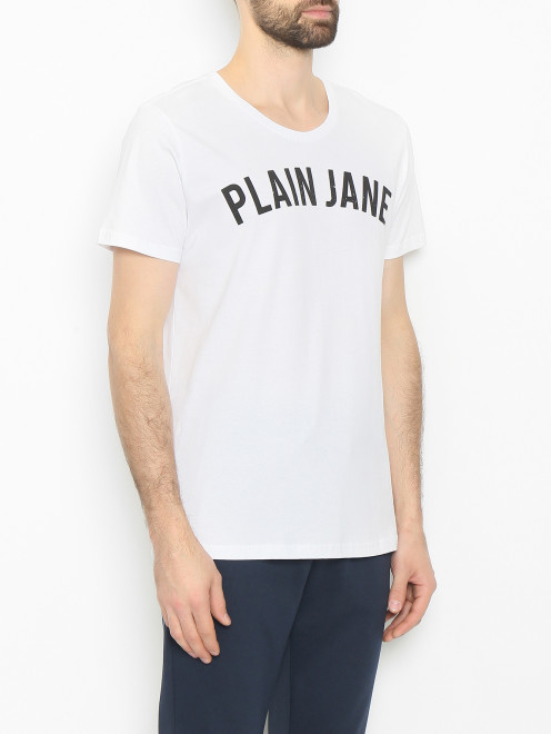 Футболка из хлопка с логотипом Plain Jane Homme - МодельВерхНиз