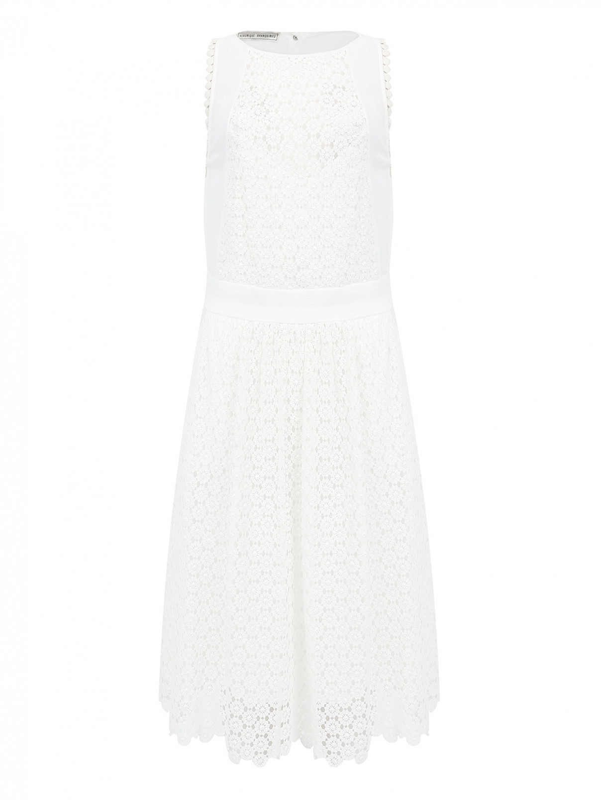Платье из хлопка с карманами Veronique Branquinho  –  Общий вид  – Цвет:  Белый