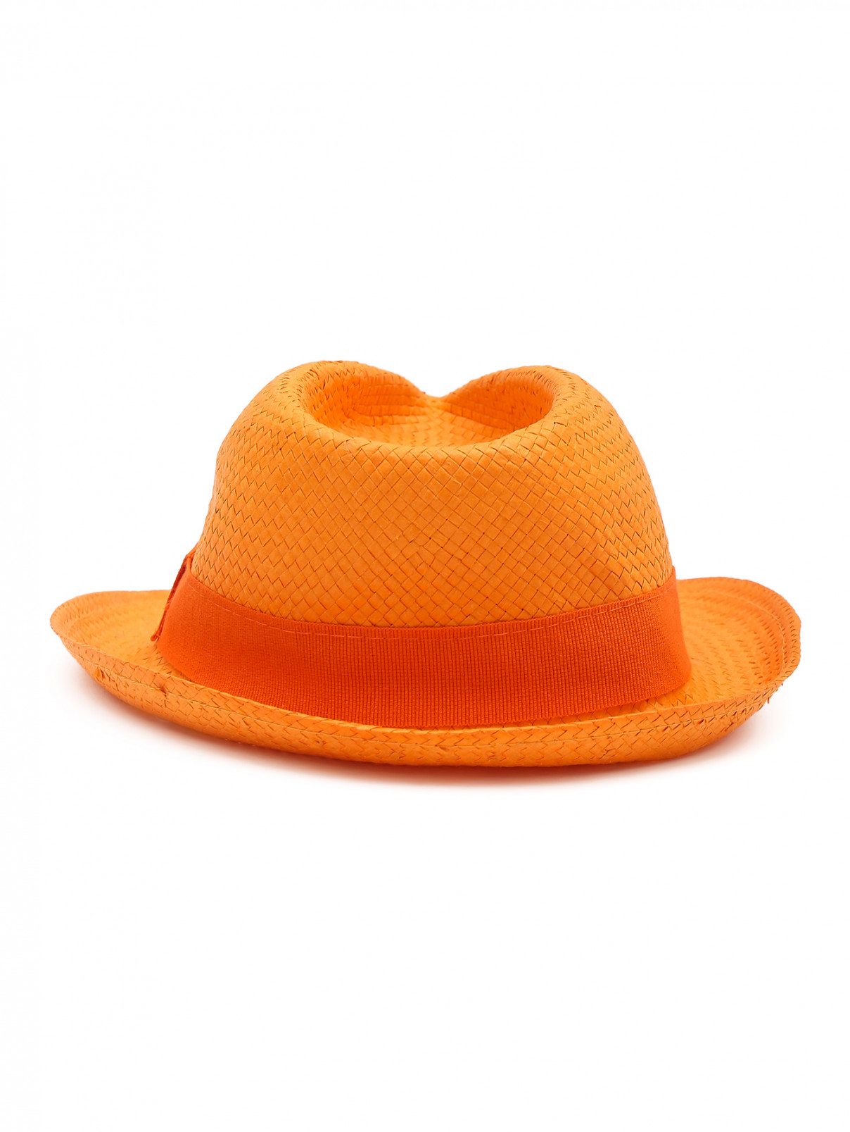Шляпа из соломы с декоративной лентой Catya  –  Обтравка2  – Цвет:  Оранжевый