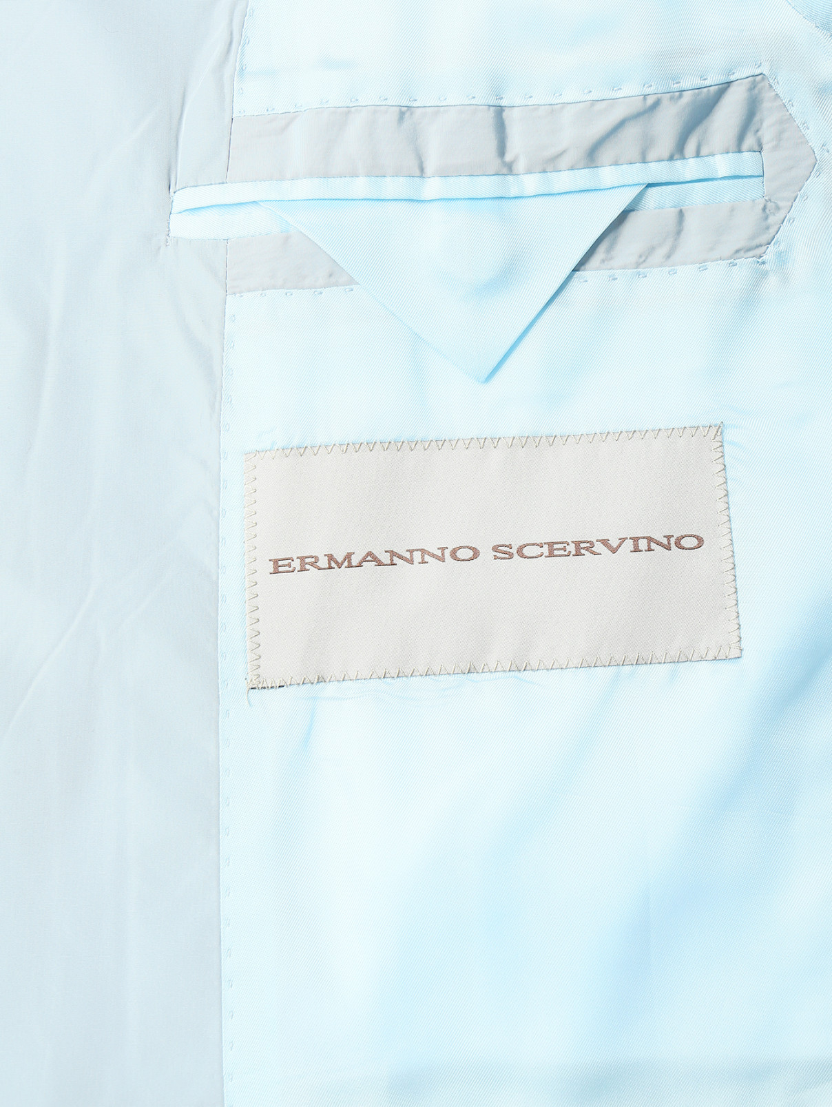 Однобортный пиджак с боковыми карманами Ermanno Scervino  –  Деталь2  – Цвет:  Синий