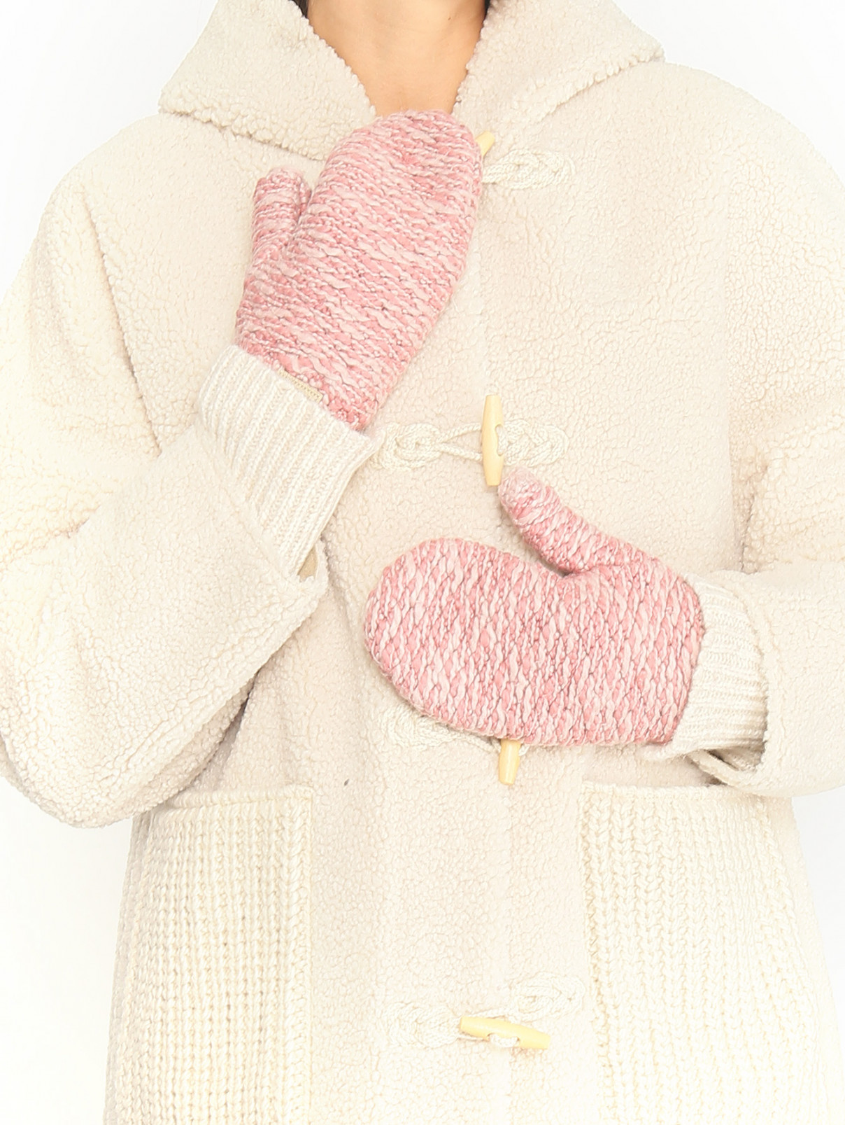 Варежки крупной вязки Reebok Classic  –  МодельОбщийВид  – Цвет:  Розовый