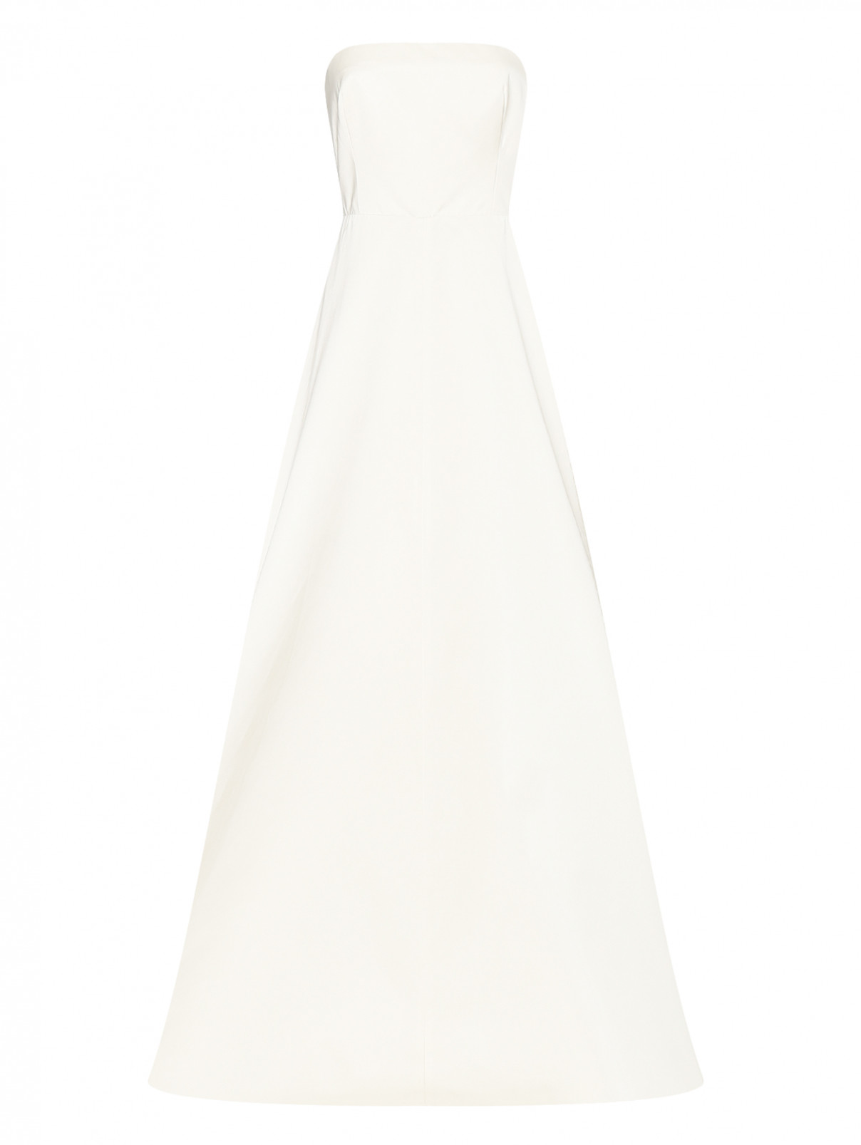 Платье - макси с корсетом и юбкой трапецией Max Mara  –  Общий вид  – Цвет:  Белый
