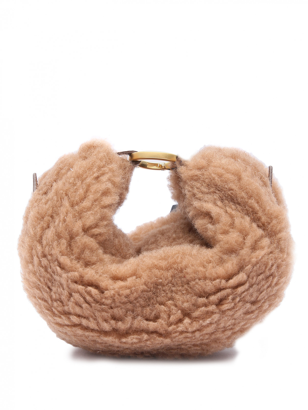 Мини-сумка из шерсти и шелка Max Mara  –  Общий вид  – Цвет:  Бежевый