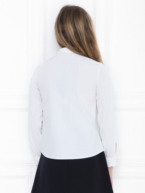 Блуза из хлопка с оборкой на планке - МодельВерхНиз1