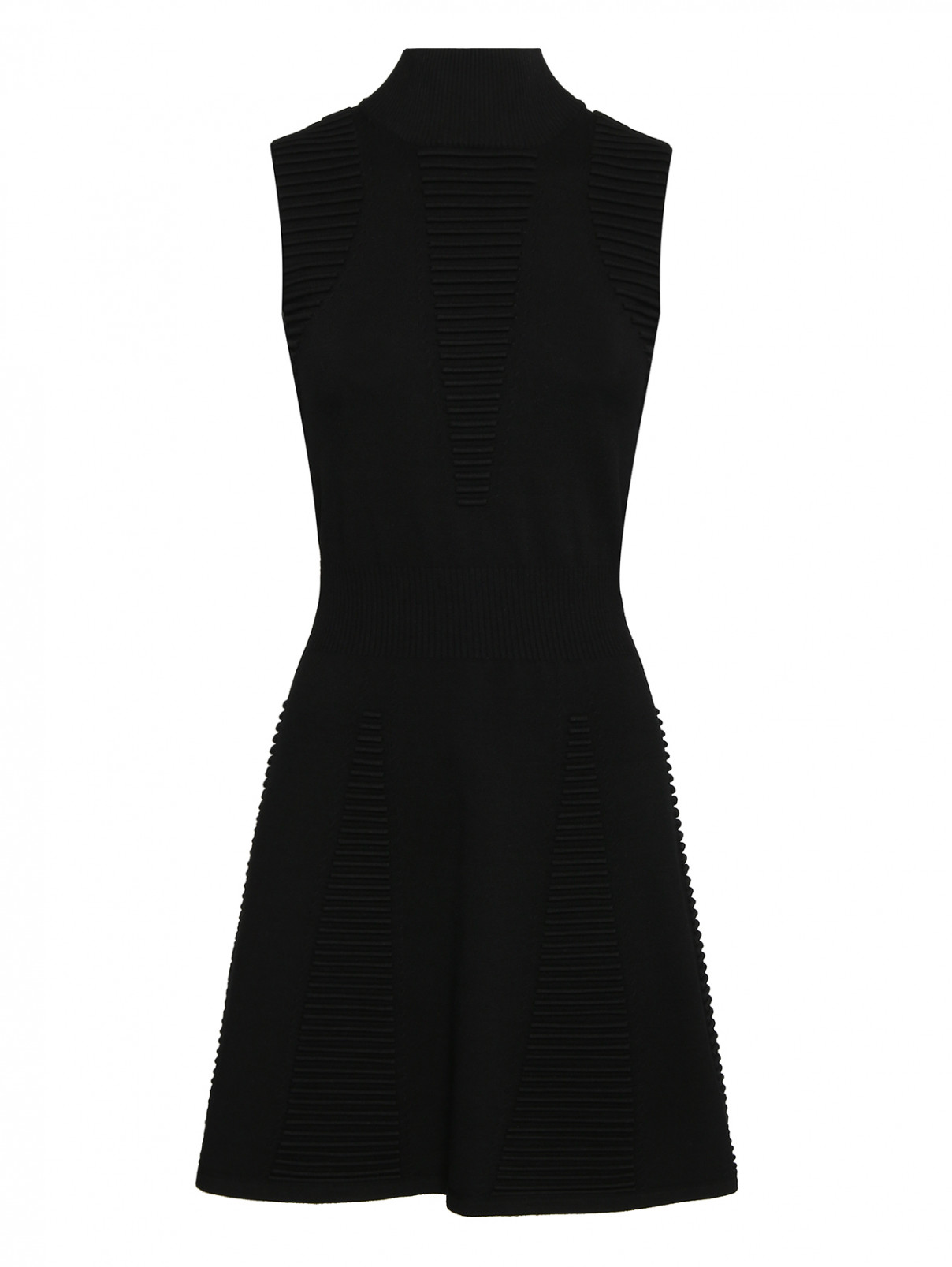 Трикотажное платье без рукавов Versace Jeans  –  Общий вид  – Цвет:  Черный