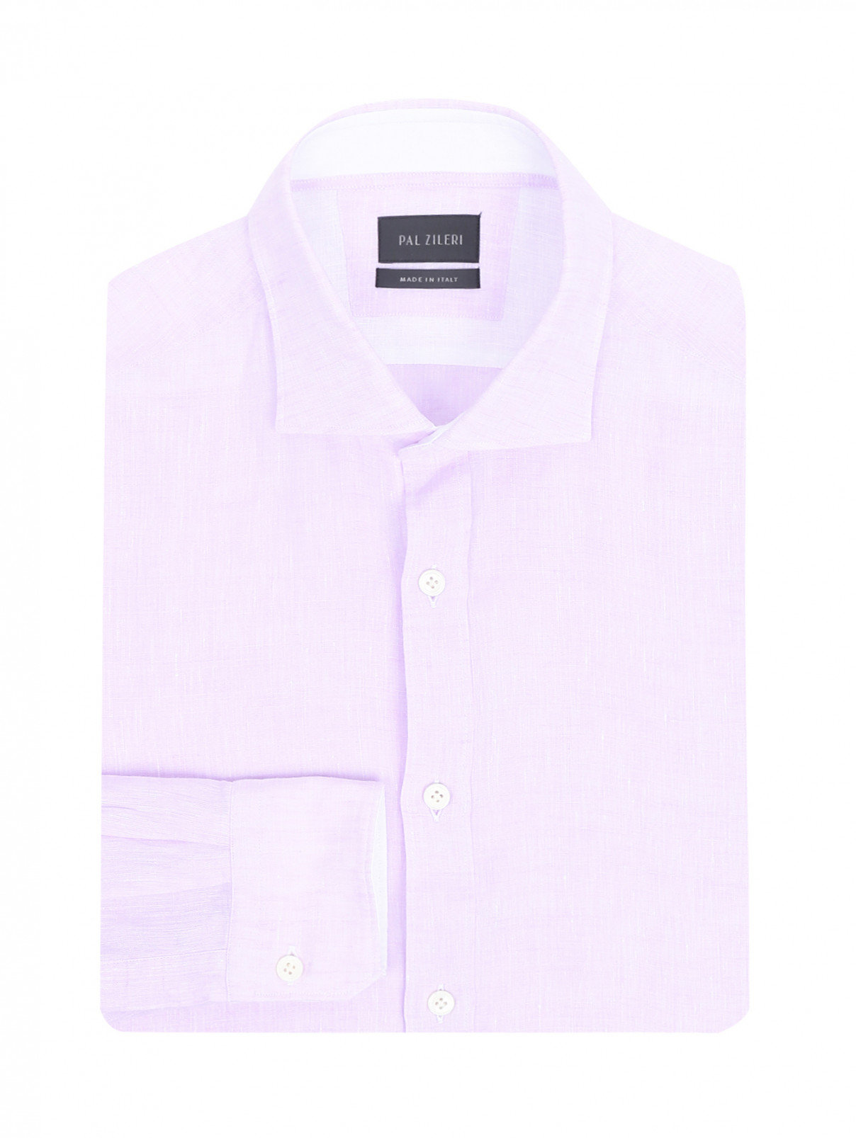 Рубашка из льна Pal Zileri  –  Общий вид  – Цвет:  Фиолетовый
