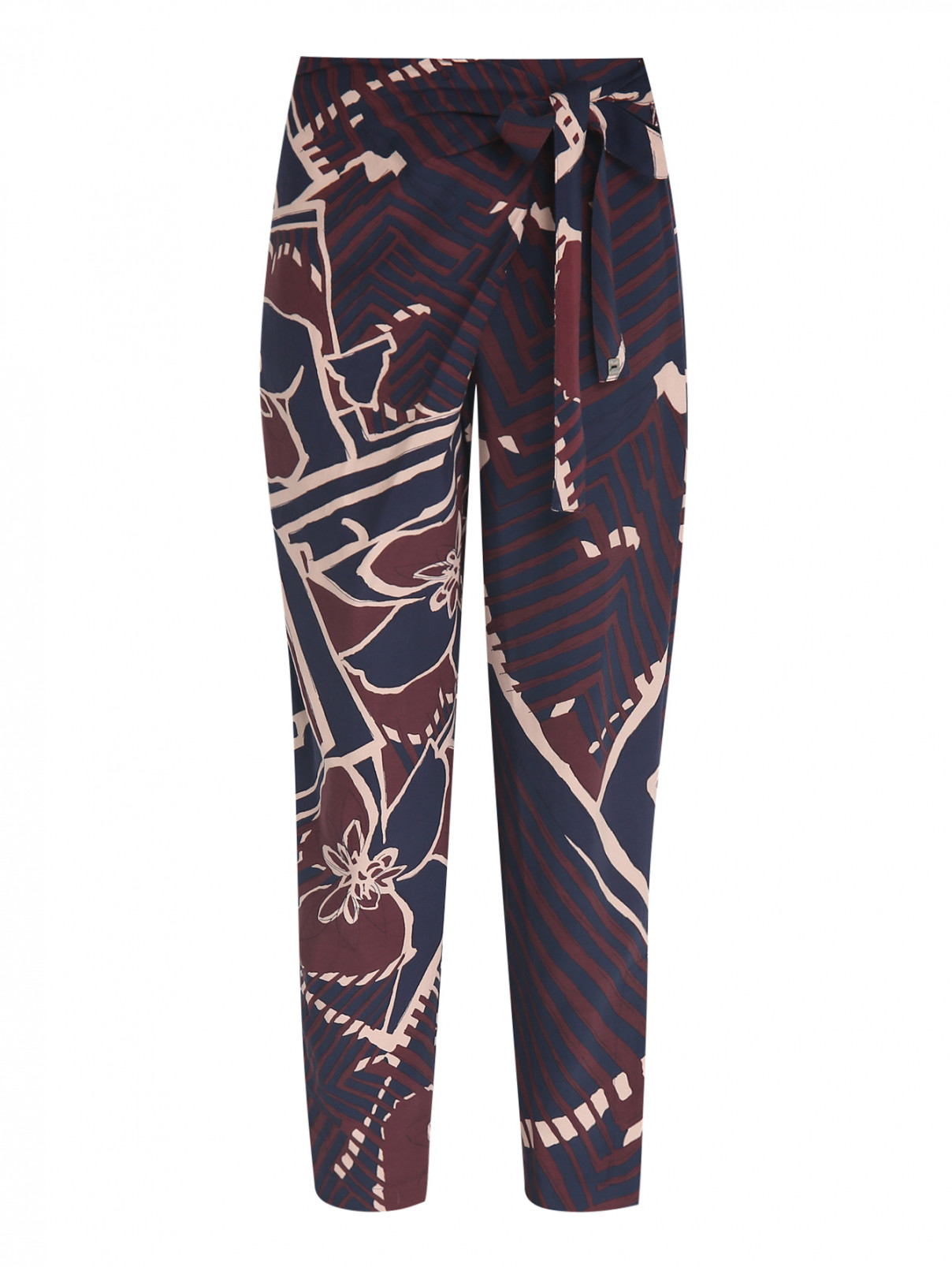 Укороченные брюки из вискозы с узором Manila Grace  –  Общий вид  – Цвет:  Узор