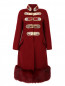 Пальто из шерсти с вышивкой и отделкой из меха Ermanno Scervino  –  Общий вид
