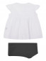 Комплект из хлопка: блуза с аппликацией + шорты Il Gufo  –  Обтравка1