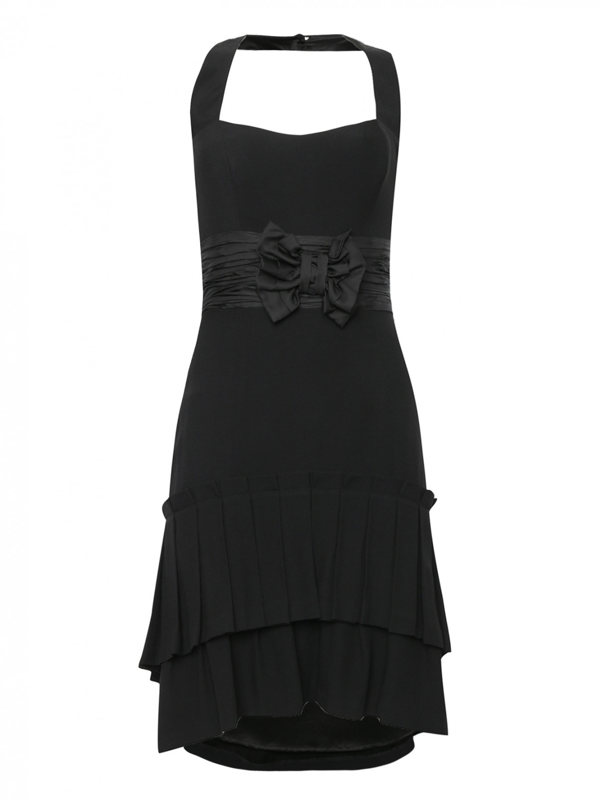 Платье-мини с драпировкой Temperley London  –  Общий вид  – Цвет:  Черный