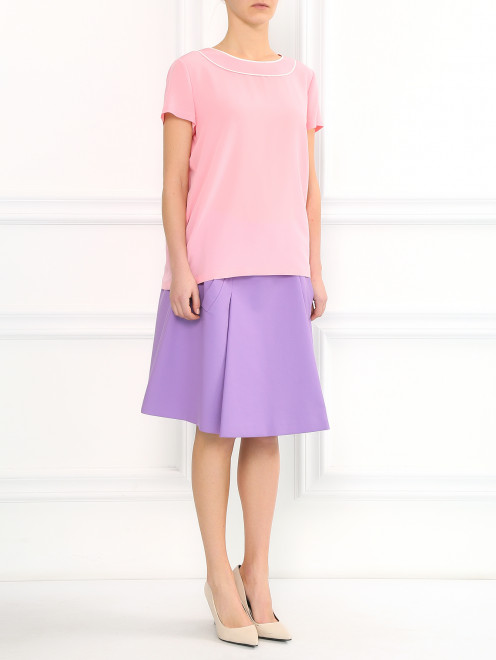 Шелковая блуза на молнии Moschino Boutique - Модель Общий вид