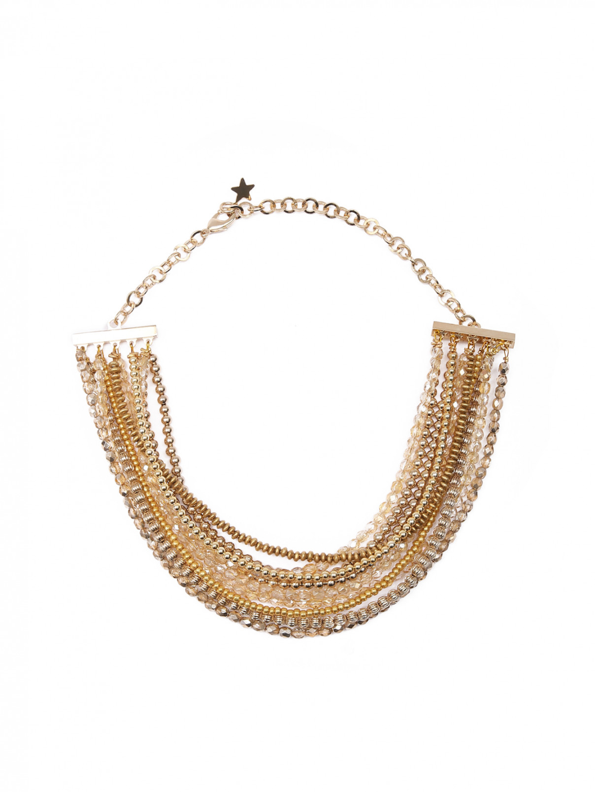 Ожерелье из металла с кристаллами Lorena Antoniazzi  –  Общий вид  – Цвет:  Золотой