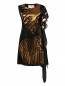 Асимметричное платье-мини из шелка с принтом Rue du Mail  –  Общий вид