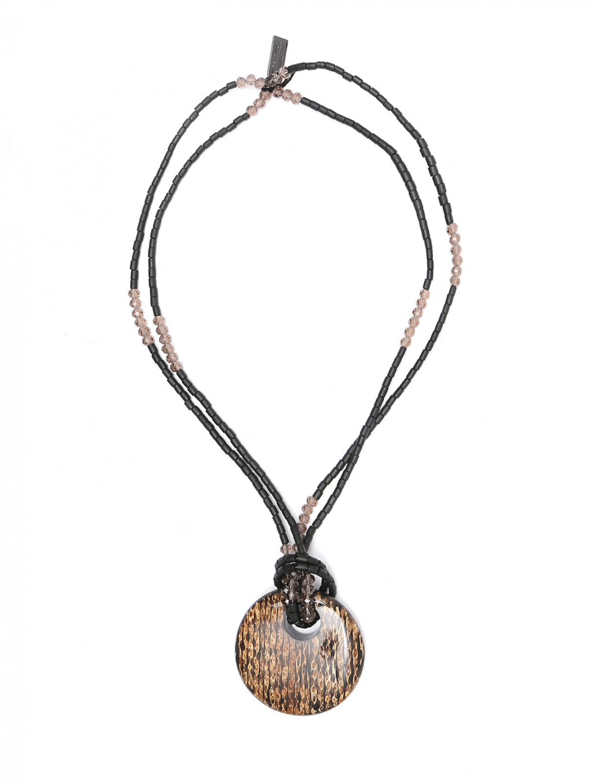 Ожерелье с подвеской из пластика Weekend Max Mara  –  Общий вид  – Цвет:  Коричневый