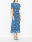 Платье из шелка с цветочным узором Saloni  –  МодельВерхНиз