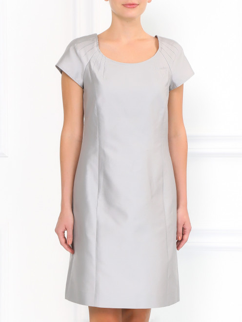 Платье-футляр из шелка и хлопка Armani Collezioni - Модель Верх-Низ