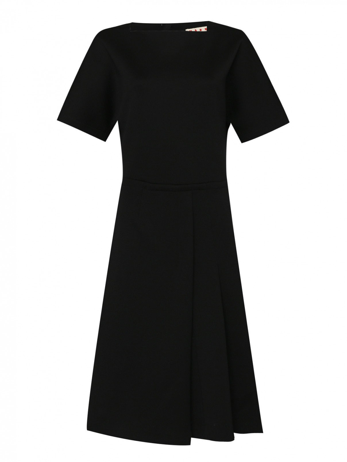 Платье из хлопка с коротким рукавом Marni  –  Общий вид  – Цвет:  Черный