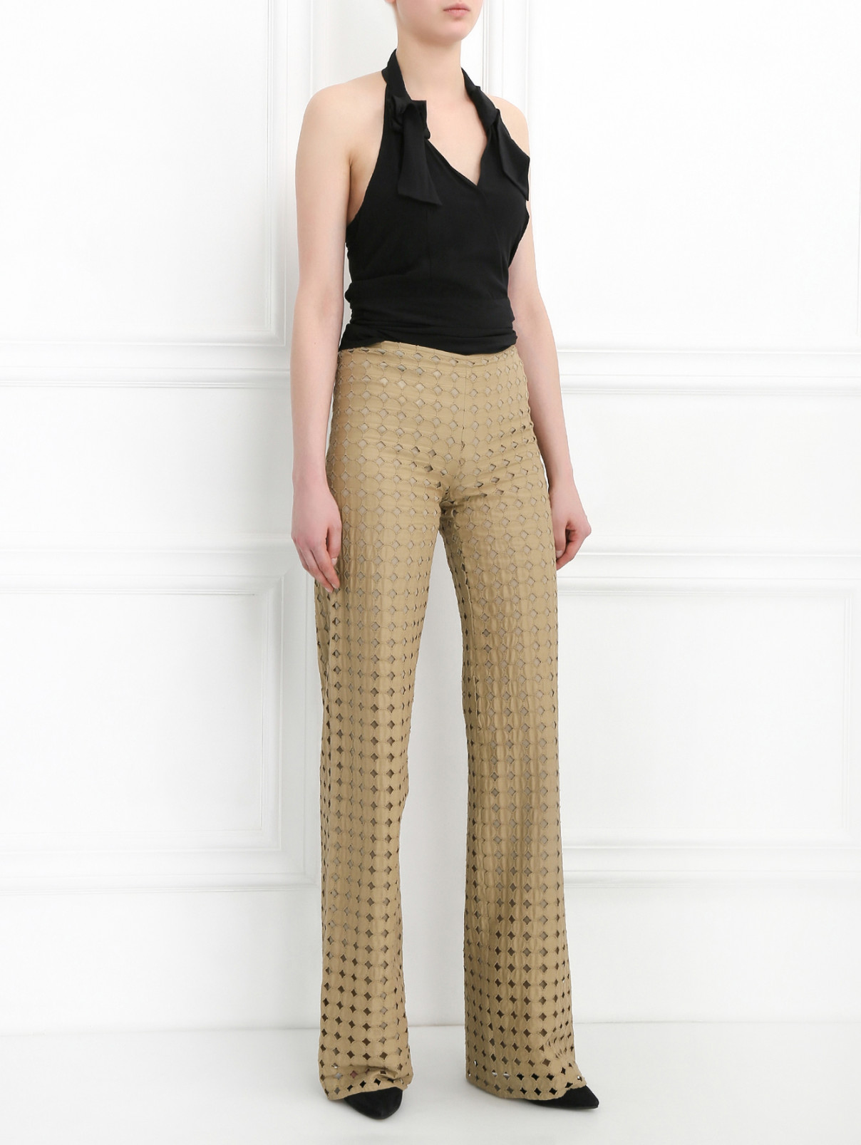 Широкие хлопковые брюки Au Jour Le Jour  –  Модель Общий вид  – Цвет:  Коричневый