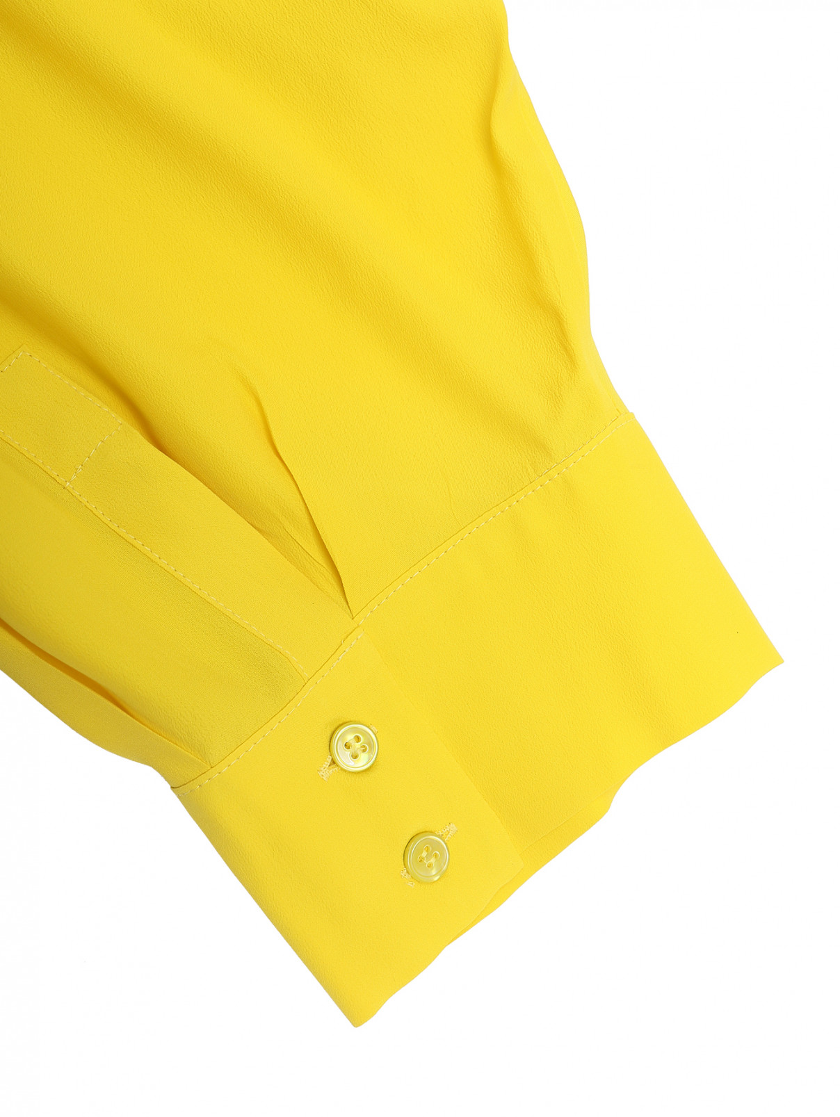 Блуза из смешанного шелка на пуговицах Marina Rinaldi  –  Деталь1  – Цвет:  Желтый