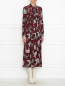 Платье макси  из шелка с принтом и юбкой в складку Weekend Max Mara  –  МодельВерхНиз