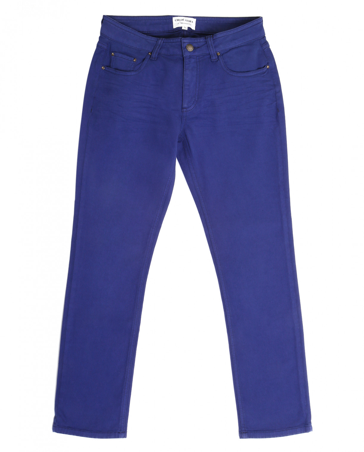 Прямые джинсы Chloé Stora  –  Общий вид  – Цвет:  Синий