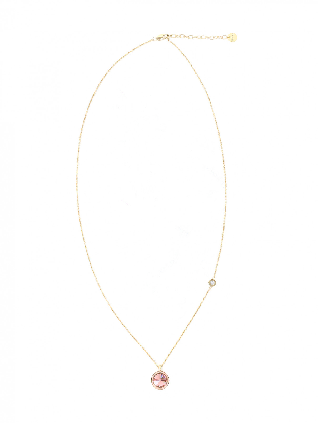 Колье из металла с кристаллом Max&Co  –  Общий вид  – Цвет:  Золотой