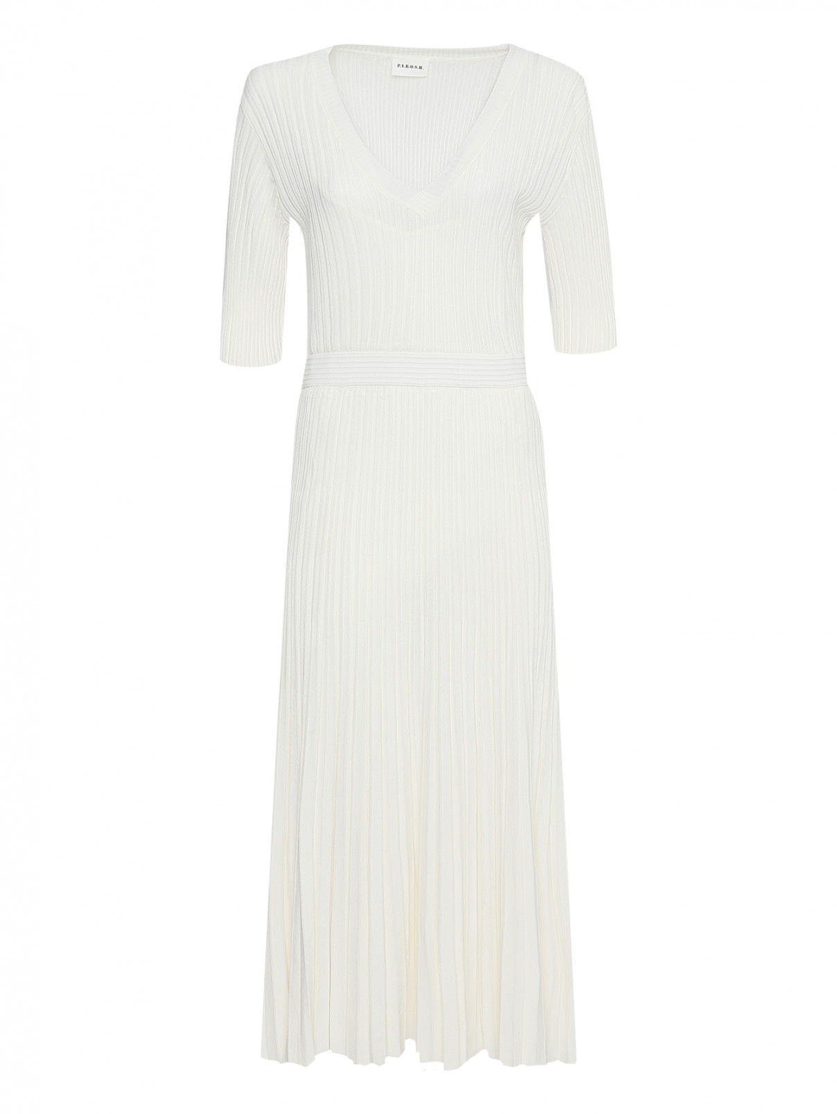 Платье из трикотажа P.A.R.O.S.H.  –  Общий вид  – Цвет:  Белый