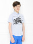 Рубашка хлопковая с крупным принтом Gucci  –  МодельВерхНиз