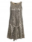 Платье с анималистичным принтом расшитое пайетками Love Moschino  –  Общий вид