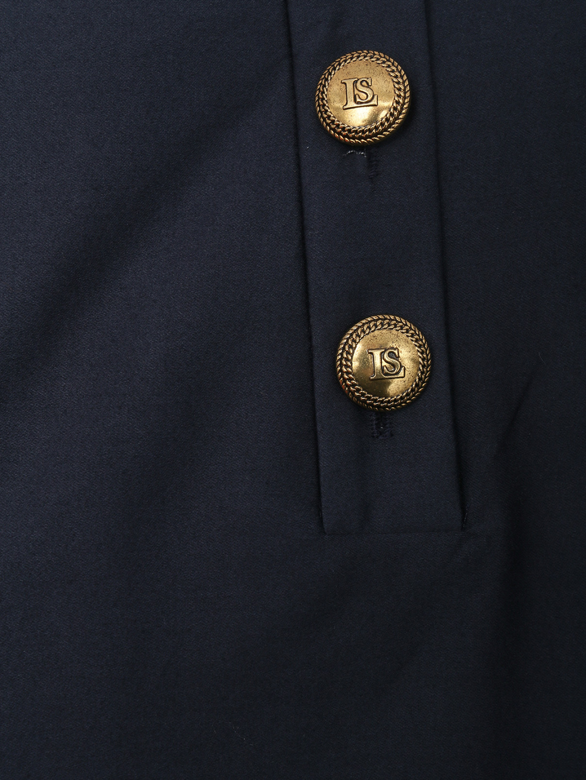 Широкие брюки с узором полоска Luisa Spagnoli  –  Деталь1  – Цвет:  Синий