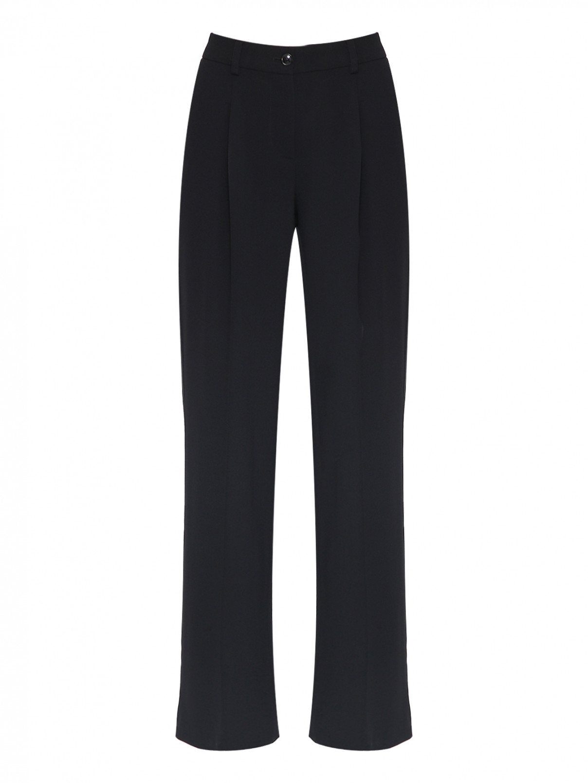 Однотонные брюки прямого кроя Moschino Boutique  –  Общий вид  – Цвет:  Черный
