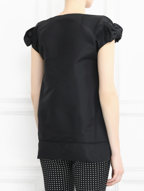 Блуза из шелка с боковыми карманами - Модель Верх-Низ1
