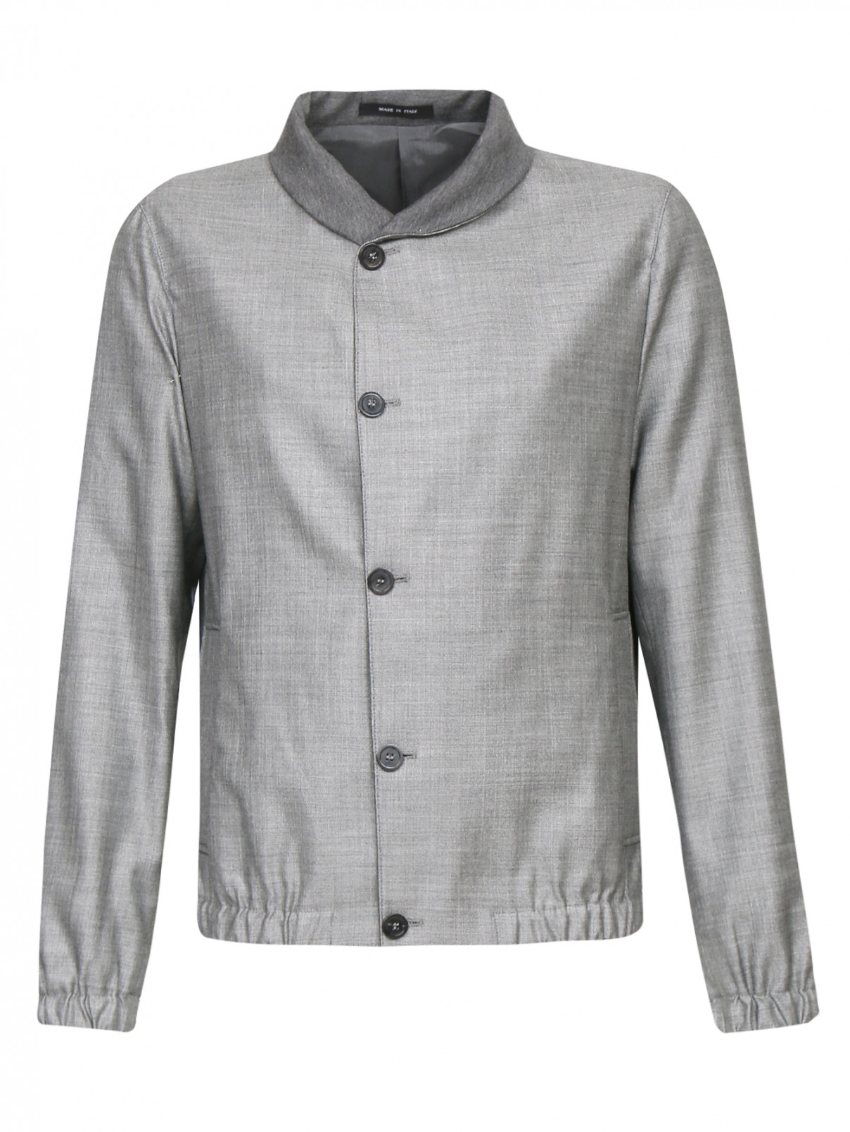 Куртка из шерсти и шелка Emporio Armani  –  Общий вид  – Цвет:  Серый